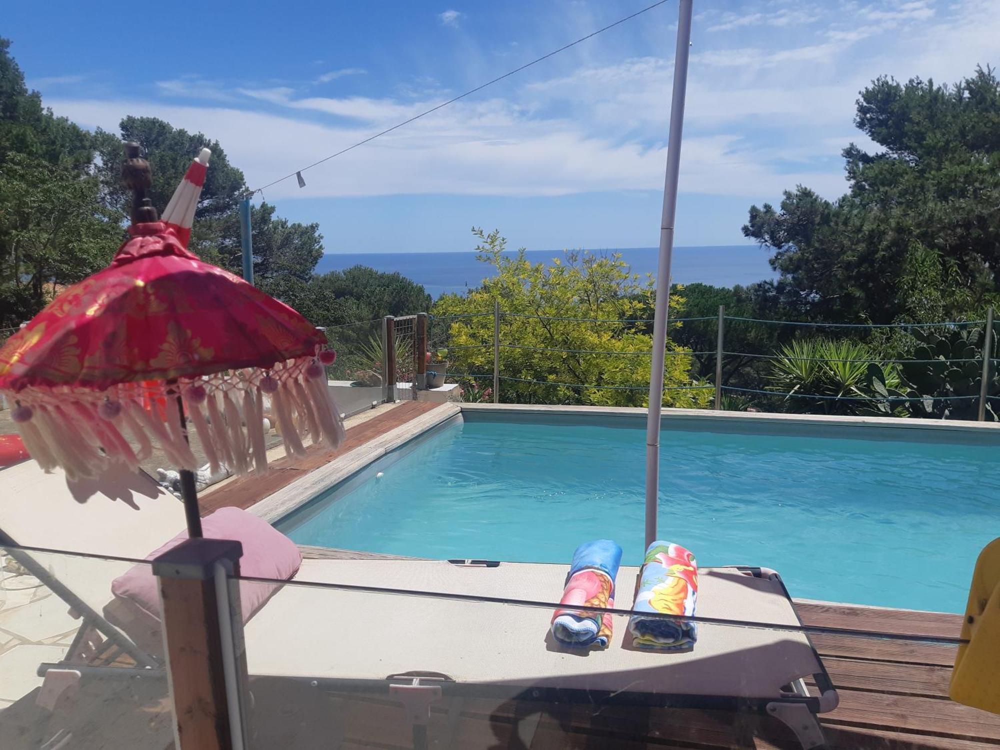 Haut De Villa Au Mont St Clair Vue Exceptionnelle Mer Et Foret Terrasses, Piscine, Petanque, Solarium Prives Сет Екстериор снимка